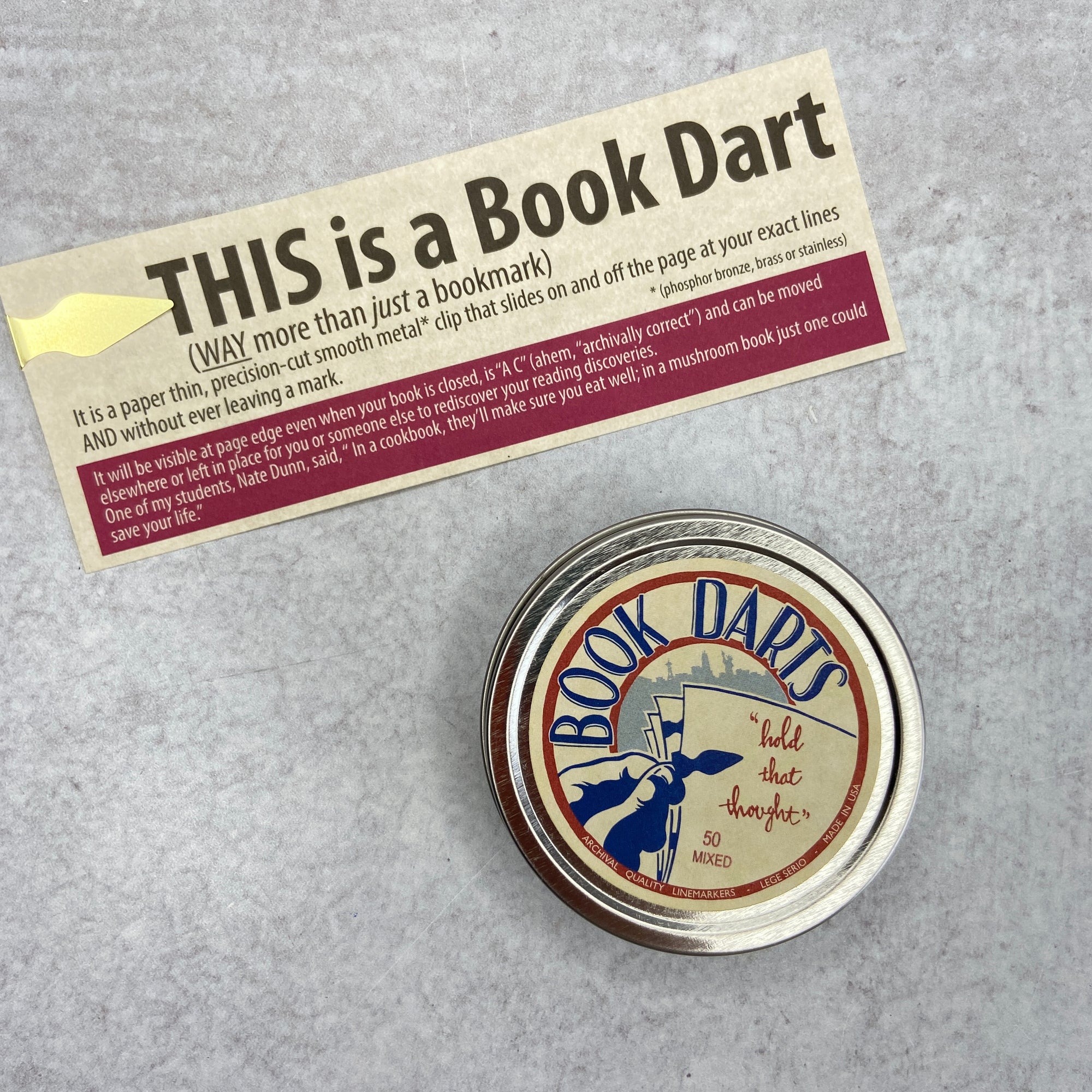 Tin Book Dart