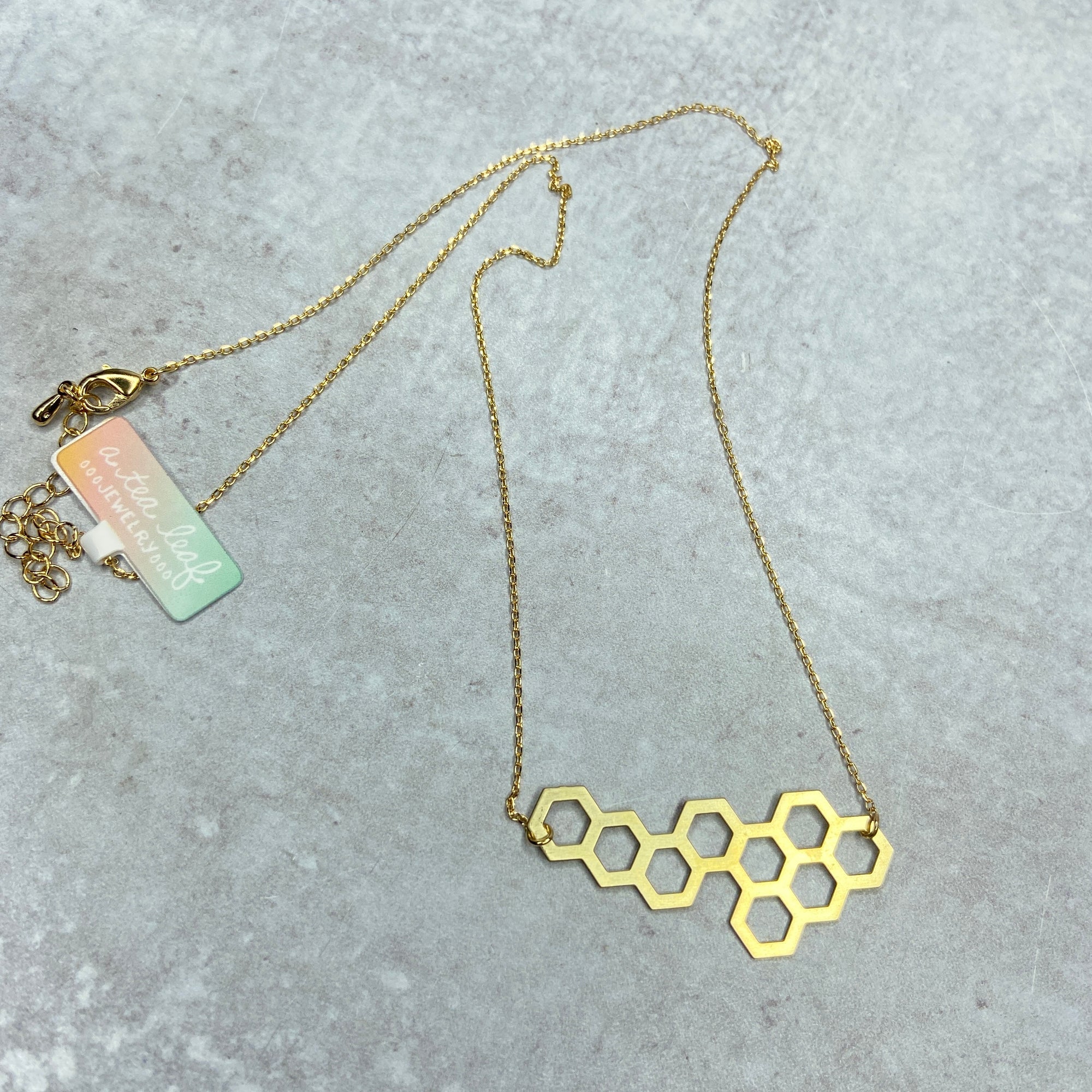 Honeycomb Necklace - Gold