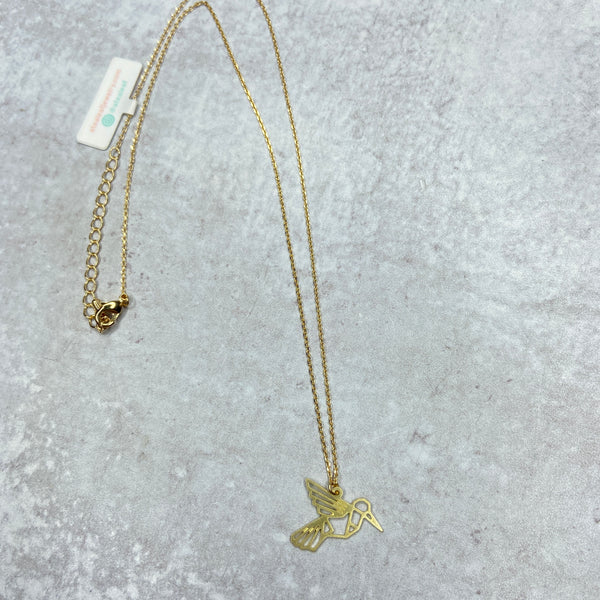 Sydney Evan 14K Gold & Diamond Small Hummingbird Charm Necklace