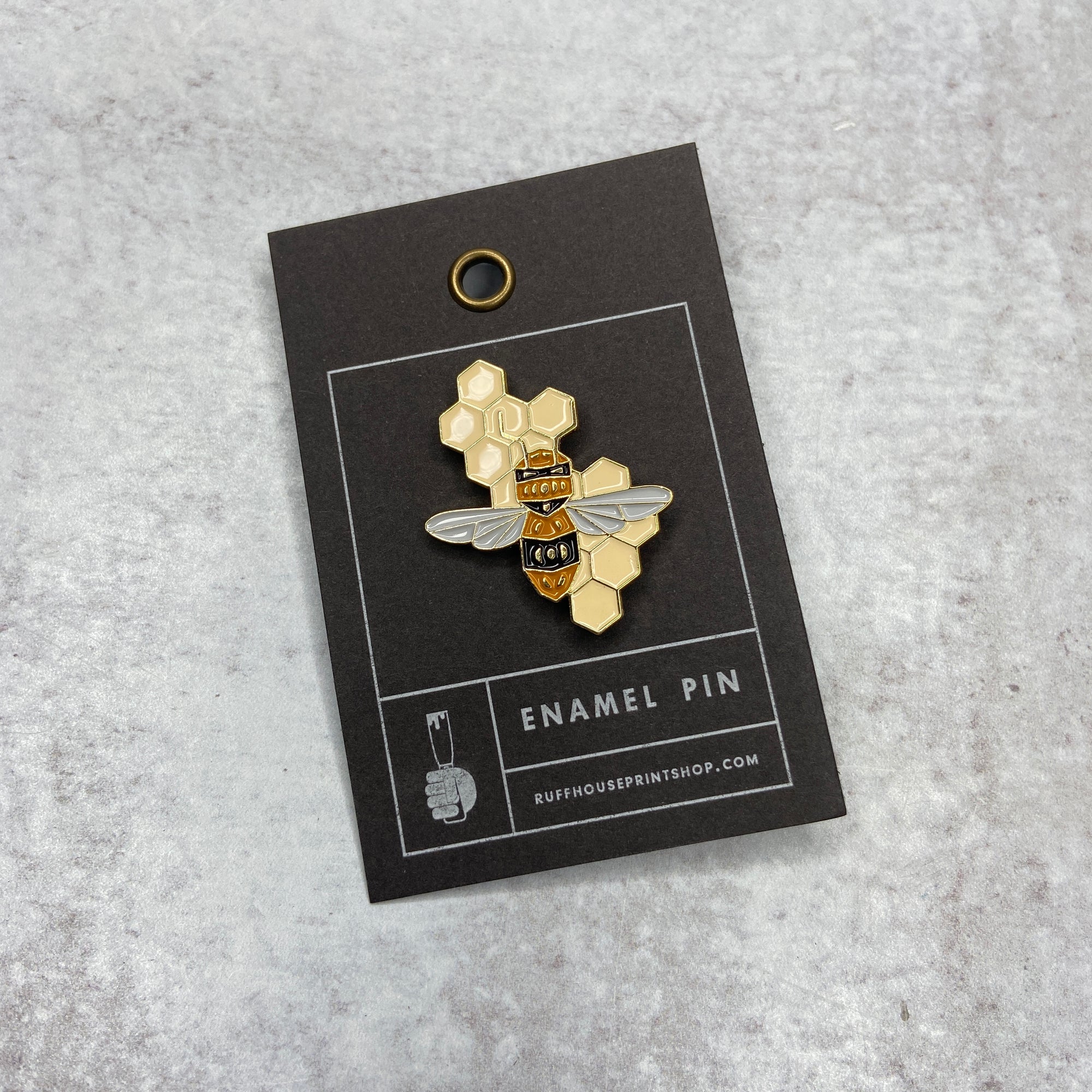 Lapel Pin - Honeycomb Bee