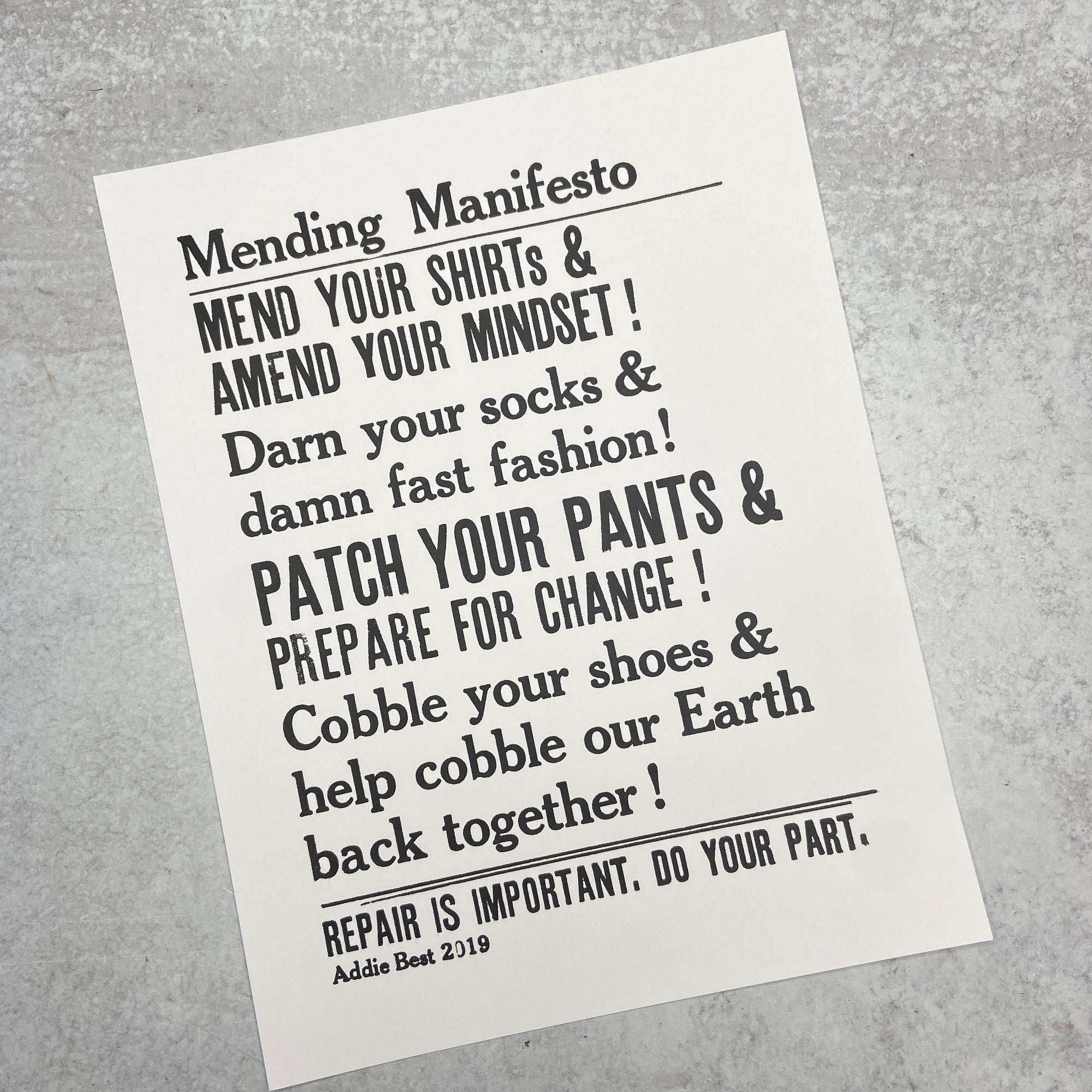 Mending Manifesto - Print